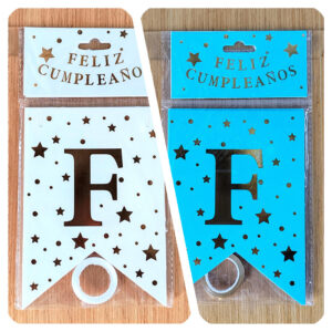 Baderín Feliz Cumple con estrellas doradas